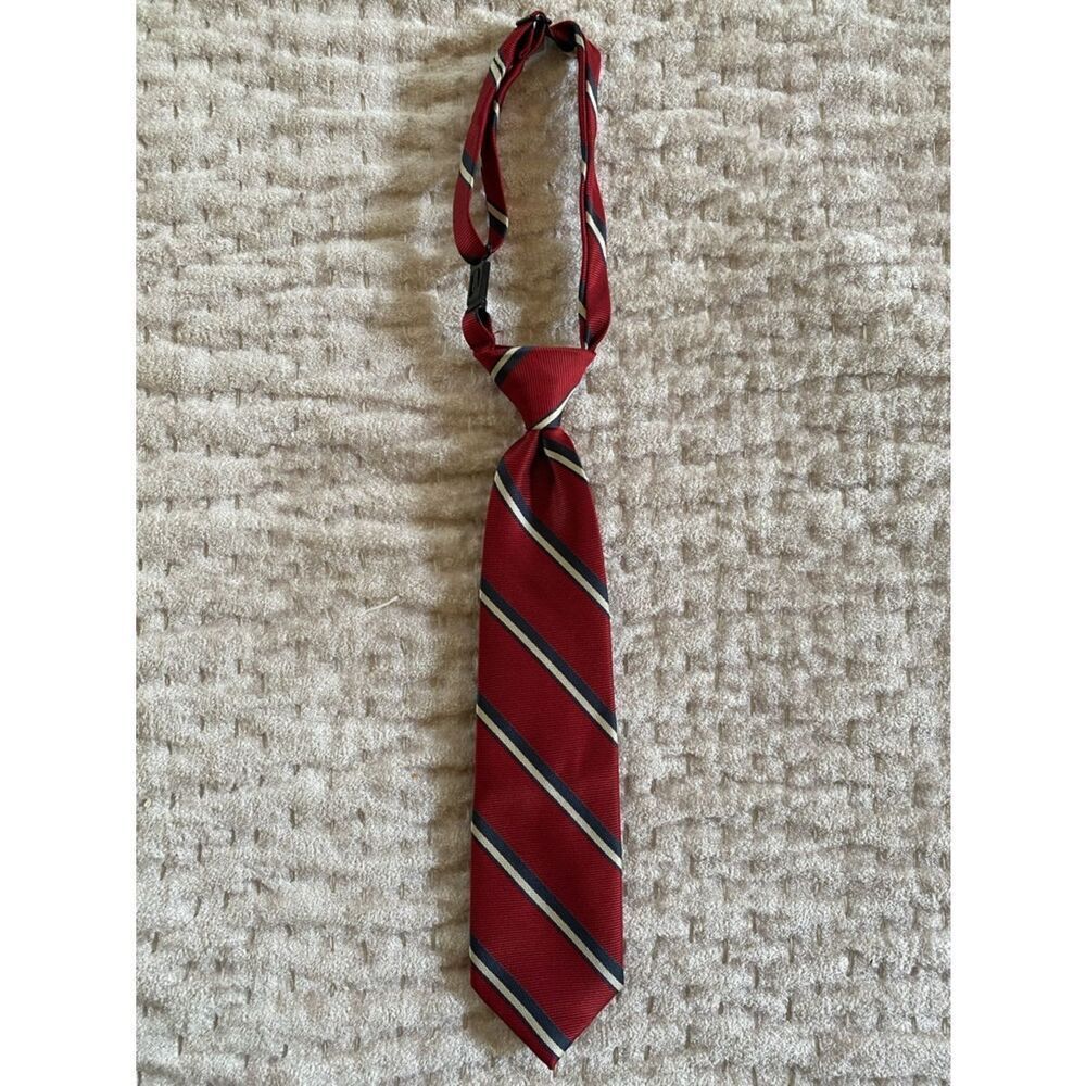 The Children's Place Boys Red Striped Adjustable Clip-On Tie
